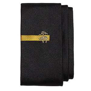 Golden Fleece Tie Bar Print Slim Tie - Black